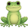 Green kawaii frog