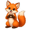 Love Fox Heart Shape