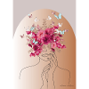 Flower head with butterfly crown