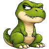 Grumpy T-Rex Cartoon Skeptical Look