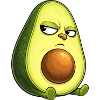 Cool avocado with sunglasses skeptical look