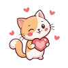 Cat Heart Kawaii Tenderness