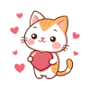 Kawaii Cat Hearts Charming
