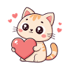 Cat Cuddle Heart Plush