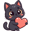 Black Cat Tender Heart