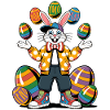 Bunter Osterhase mit Eierkranz