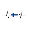 Finnish flag in heartbeat