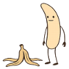 Bananenheld mit Schale