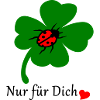 Shamrock with ladybug