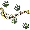 Logo, lettere e impronte di zampe di Woodwalker
