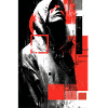 Glitch face in red gloss