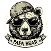 Papa Bear Vintage Retro Cool Dad Gift