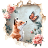 Renard avec papillon