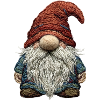 Gnome in embroidered look (printed)