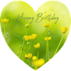 Yellow flower heart for birthday