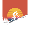Mountain Biker Sunset Silhouette