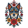 Flowers Dog Terrier Portrait