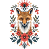Flower Fox Portrait