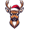 Reindeer with Santa hat