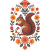 Eichhörnchen im Blütenkranz