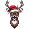 Reindeer Santa Hat Motif