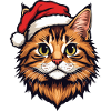 Christmas Cat with Santa Hat