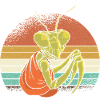 Mantis in retro sunset