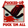 Pucked-Up Blutrote Hockey-Grafik