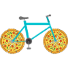 VTT avec roues à pizza