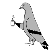 Pigeon with Coffee – Minimal Illustration