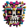 Geometrischer Schädel – bunte Pixel Art