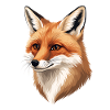 Fox Head Illustration: Warm Nature Tones