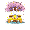 Rabbit with honey on the tree