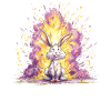 Farbexplosion Hase Illustration