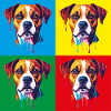 Pop-Art Hund Vierfarbig