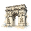 Arc de Triomphe en aquarelle