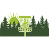 Disc Golf Sonnenaufgang im Wald