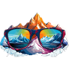 Mountain panorama in sunglasses