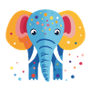 Bunter Elefantenkonfetti