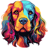 Farbenfroher Hund Pop Art