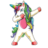 Lustiger Dabbing Einhorn-Regenbogen-Magischer Tanz
