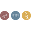 Bunte Icons Windsurfen