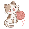 Kitten and Ball of Wool