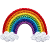 Rainbow in embroidered look (printed)