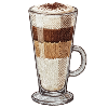 Latte macchiato à l’aspect brodé (imprimé)