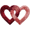 Deux cœurs de Saint-Valentin brodés (imprimé)