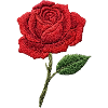 Rose in embroidered look (printed)