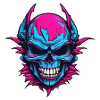 Neon Devil's Skull