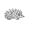 Geometric Hedgehog Line Art