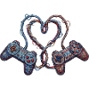 Gamer love in embroidered look (printed)